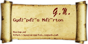 Gyöpös Márton névjegykártya