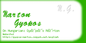 marton gyopos business card